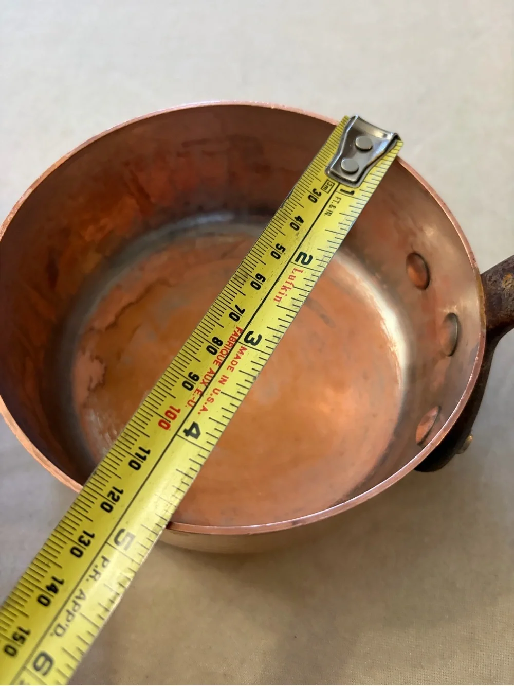 Classic Copper Saucepan with Iron Handle - Copper Finish